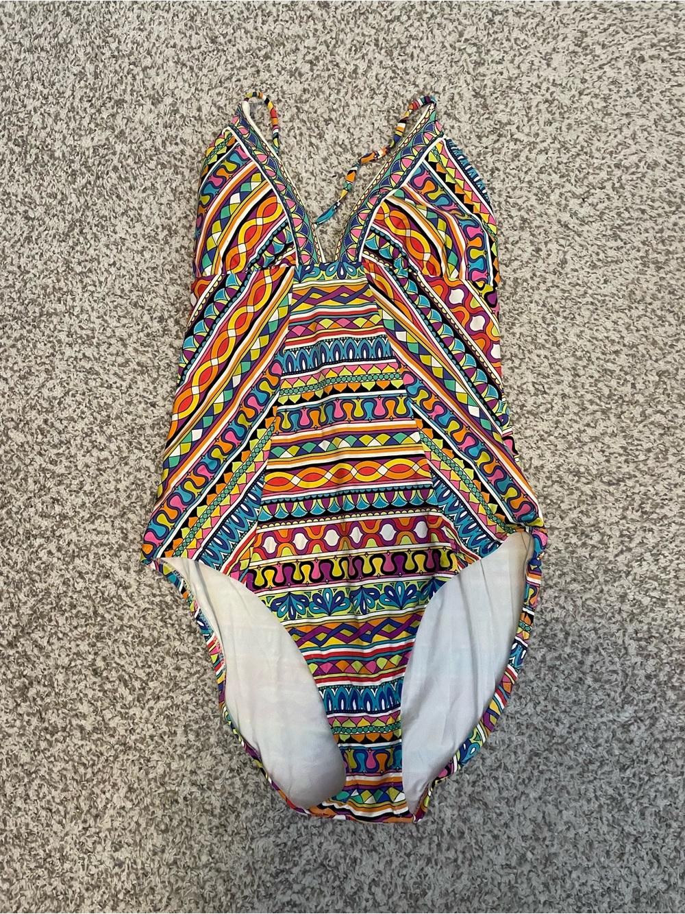 Trina Turk Multicolor Patterned One-Piece Swimsuit Size 12